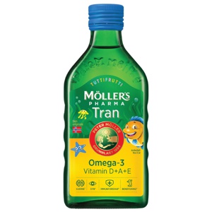 Möller's Pharma tran med tuttifruttismak 250 ml produktbilde