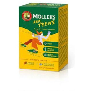 Möller's Teens kalaõli kapslid + multivitamiini tabletid N28+N28 toote pilt