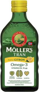 Möllers Tran Omega-3 Citron Flytande 250 ml produkt bild
