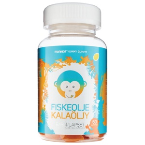 Monkids Fiskeolje Barn Sitron 60 stk produktbilde