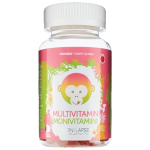 Monkids Multivitamin Barn Bringebær 60 stk produktbilde