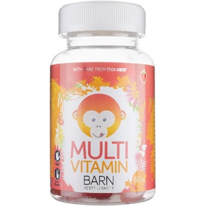 Monkids Multivitamin Barn Jordbær 60 stk produktbilde