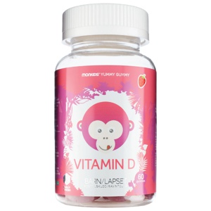 Monkids vitamin-D barn jordbær 60 stk produktbilde