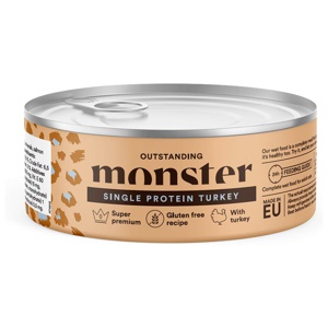 Monster Cat Adult Single Protein Turkey Burk 12x100 g produkt bild