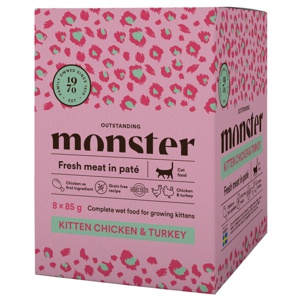 Monster Cat Kitten Chicken & Turkey wet 8x85 g produkt bild