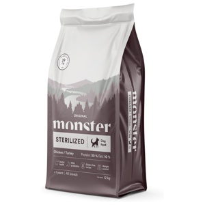 Monster Dog Adult All Breeds Sterilized Chicken & Turkey (12 kg) produkt bild