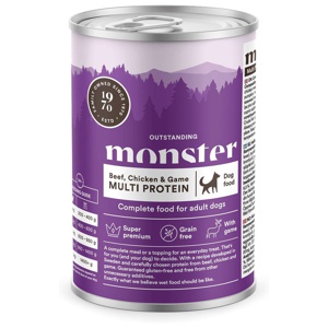 Monster Dog Multi Protein Beef Chicken & Game Burk 6x400 g produkt bild