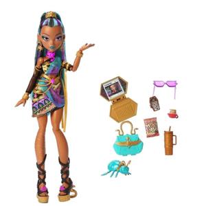 Monster High Nefera de Nile-docka, kunglig mumie i klänning med skarabén Lavish och sju tillbehör, som handväska, dator, solglasögon, dryck och snacks, JDR48, Royal Mummy in Dress med Pet Scarab Lavish och 7 tillbehör som handväska, bärbar dator, solglasögon, dryck och mellanmål produkt bild