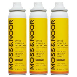 Moss & Noor After Workout Dry Shampoo Dark Hair 3 pack produkt bild
