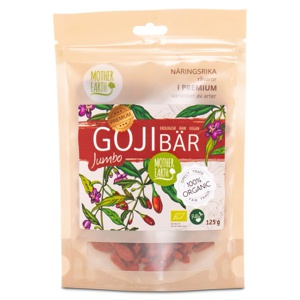 Mother Earth Gojibær Jumbo RAW & ØKO 125 g produktbillede