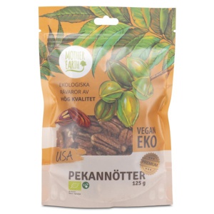 Mother Earth Pekannødder Premium Raw & Øko 125 g produktbillede