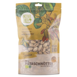 Mother Earth Pistacienødder Skal R&S Premium Øko 250 g produktbillede