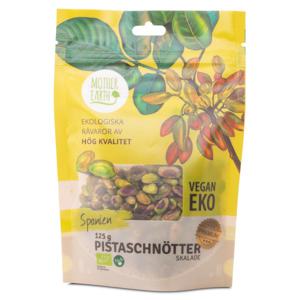 Mother Earth Pistaschnötter Premium Raw & Eko 125 g produkt bild