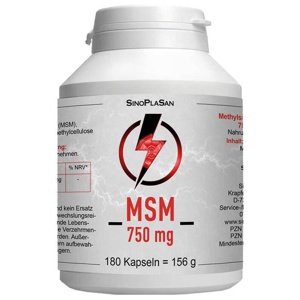 MSM 750 mg Mono 99,9% Kapseln, 180 St Kapseln Produktbild