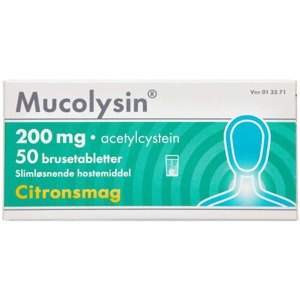 Mucolysin 200 mg Citron - 50 brusetabletter produktbillede