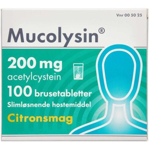 Mucolysin 200mg Citron - 100 brusetabletter produktbillede