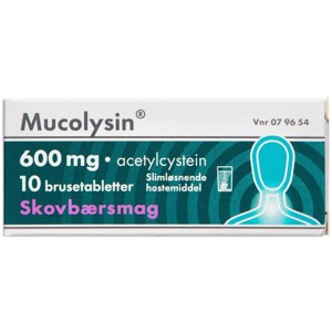 Mucolysin Skovbær 600 mg - 10 brusetabletter produktbillede