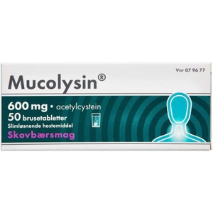 Mucolysin Skovbær 600 mg - 50 brusetabletter produktbillede