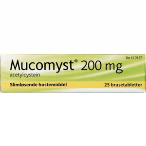 Mucomyst 200mg - 25 brusetabletter produktbillede