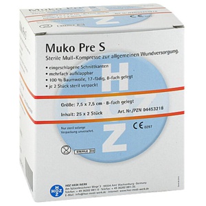 Mukopre S 7,5x7,5cm 8fach st, 25X2 St Kompressen Produktbild