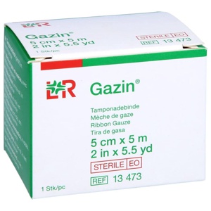 MULLBINDEN z.Tamponade steril 5 cmx5 m Produktbild