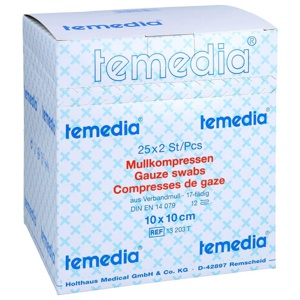MULLKOMPRESSEN 10x10 cm steril 12fach 17fädig Produktbild