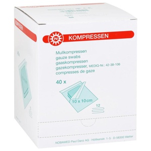 MULLKOMPRESSEN 10x10 cm steril 12fach Produktbild