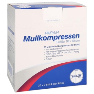 Mullkompressen 10x10 cm 8-fach steril, 25X2 St Kompressen Produktbild