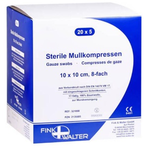 MULLKOMPRESSEN 10x10 cm steril 8fach Produktbild