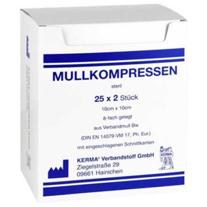 MULLKOMPRESSEN 10x10 cm steril 8fach BW Produktbild