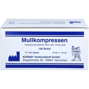 MULLKOMPRESSEN 10x10 cm unsteril 12fach BW Produktbild