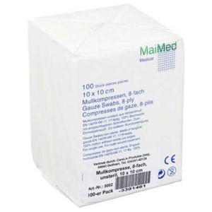 MULLKOMPRESSEN 10x10 cm unsteril 8fach Produktbild