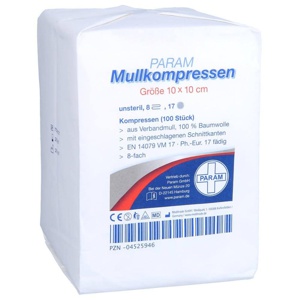 Mullkompressen 10x10 cm unsteril 8fach Produktbild