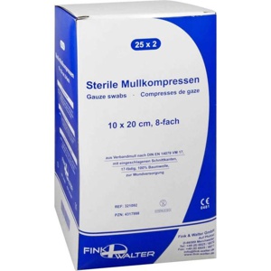 MULLKOMPRESSEN 10x20 cm steril 8fach Produktbild