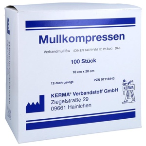 MULLKOMPRESSEN 10x20 cm unsteril 12fach BW Produktbild