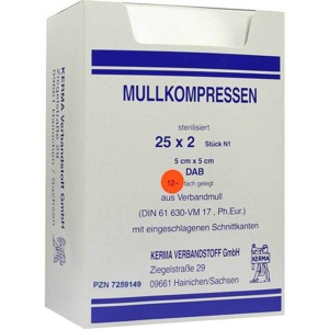 MULLKOMPRESSEN 5x5 cm steril 12fach BW Produktbild
