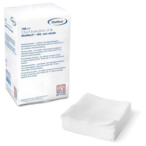MULLKOMPRESSEN 7,5x7,5 cm unsteril 8fach Produktbild