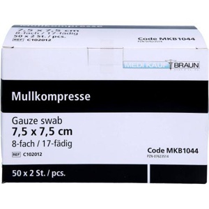 Mullkompressen 7,5x7,5cm ste, 50X2 St Kompressen Produktbild
