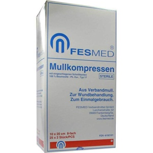 Mullkompressen ES 10x20 cm steril 8-fach, 25X2 St Kompressen Produktbild