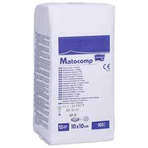 MULLKOMPRESSEN Matocomp 10x10 cm unst.12fach Produktbild