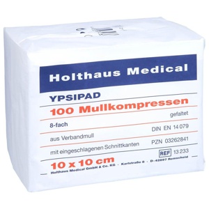 MULLKOMPRESSEN YPSIPAD 10x10 cm unsteril 8fach Produktbild