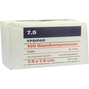 MULLKOMPRESSEN YPSIPAD 7,5x7,5 cm unsteril 8fach Produktbild