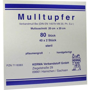 MULLTUPFER 20x20 cm pflaumengroß steril Produktbild