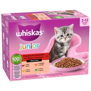 Multipack Whiskas Junior Frischebeutel 12 x 85 g Produktbild