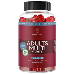 Multivitamin Vuxen Gummies Jordgubb 110 st produkt bild