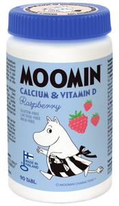 Mumin Kalcium & D-vitamin – 90 tuggtabletter med hallonsmak produkt bild