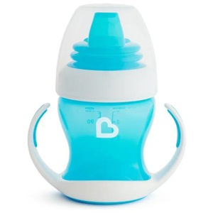 MUNCHKIN mokomoji drickflaska med handtag och mjuk pip Gentle Transition blå 4 m+ 118 ml 012549WWW produkt bild