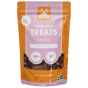 MUSH Treats Frystorkat Gris Hjärta produkt bild