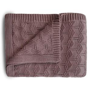 Mushie Babyfilt Stickad (Honeycomb Rose) produkt bild