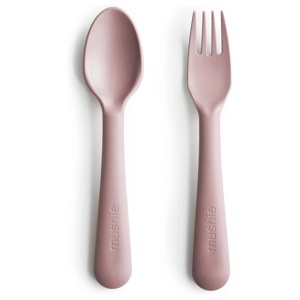 Mushie Fork & Spoon Blush produkt bild